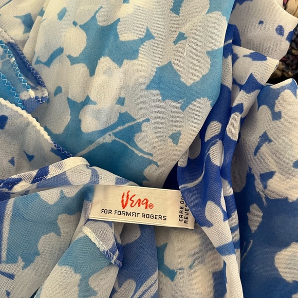 Vintage 70s Vera Maxi Dress - blue floral - Picture 6 of 7